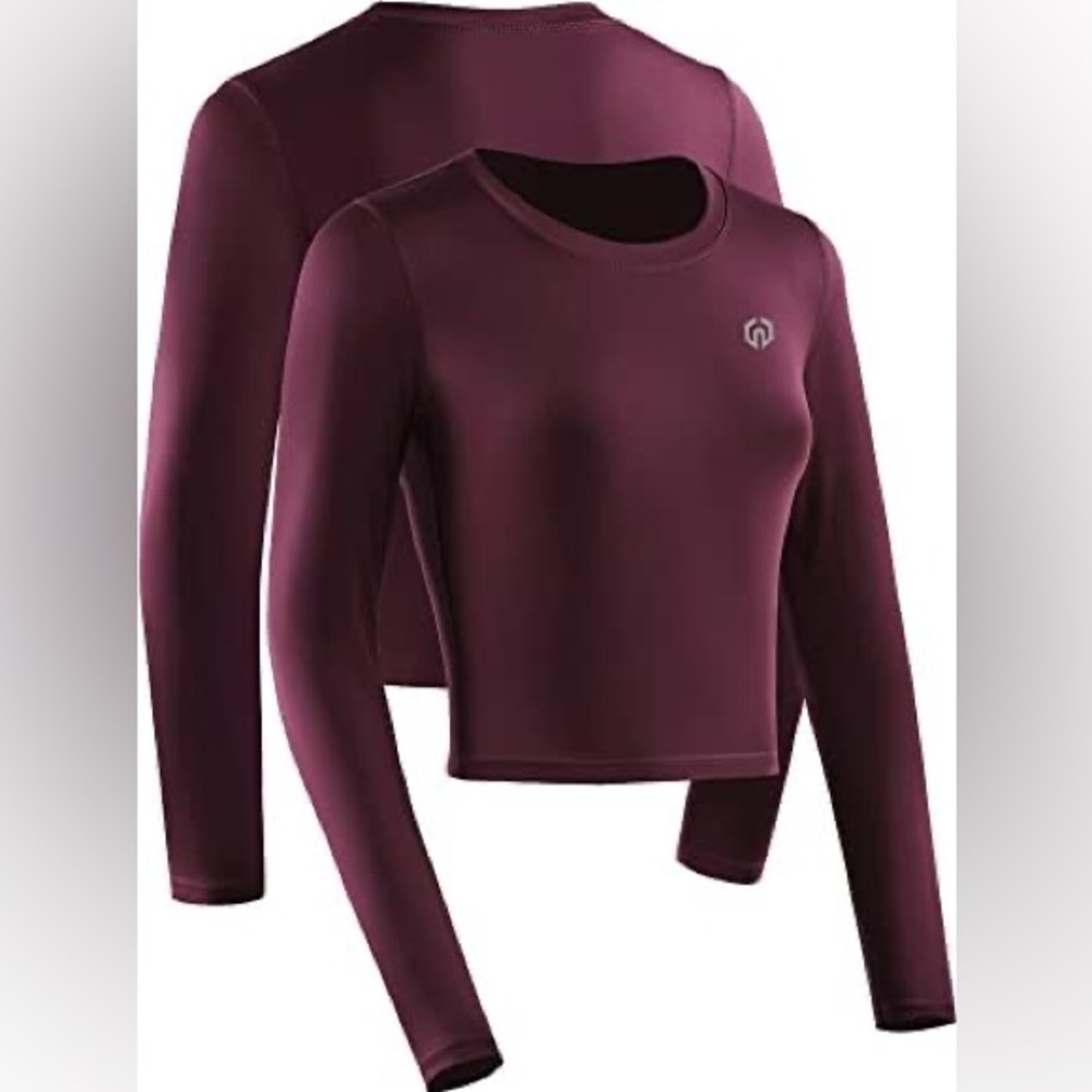 Maroon Cropped Athletic Top